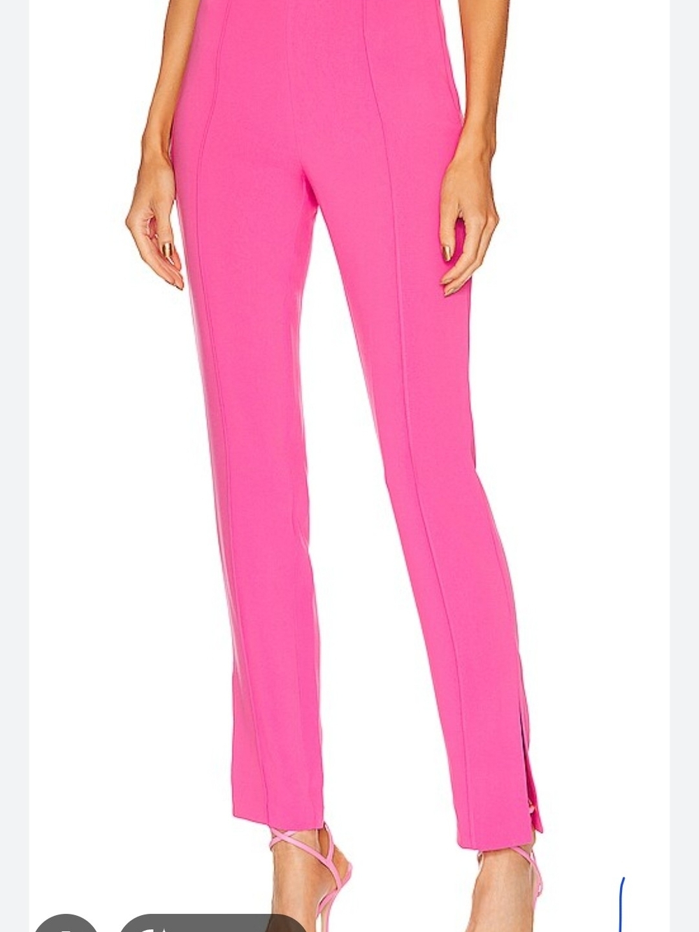 High-Rise Straight-Leg Pants in Hot Pink